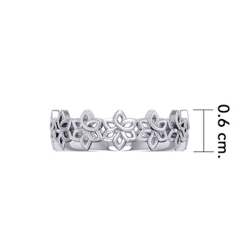 Celtic Floral Silver Band Ring TRI1339 - Jewelry